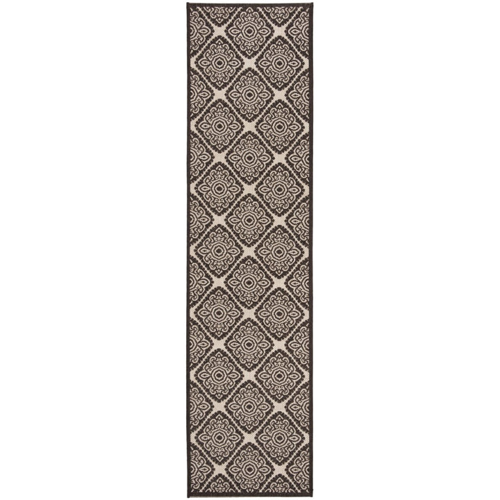 SAFAVIEH Indoor Outdoor LND132B Linden Natural / Brown Rug Image 6