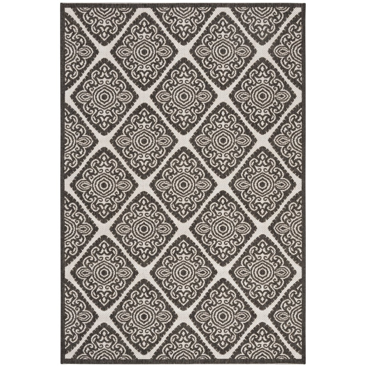 SAFAVIEH Outdoor LND132A Linden Light Grey / Charcoal Rug Image 8