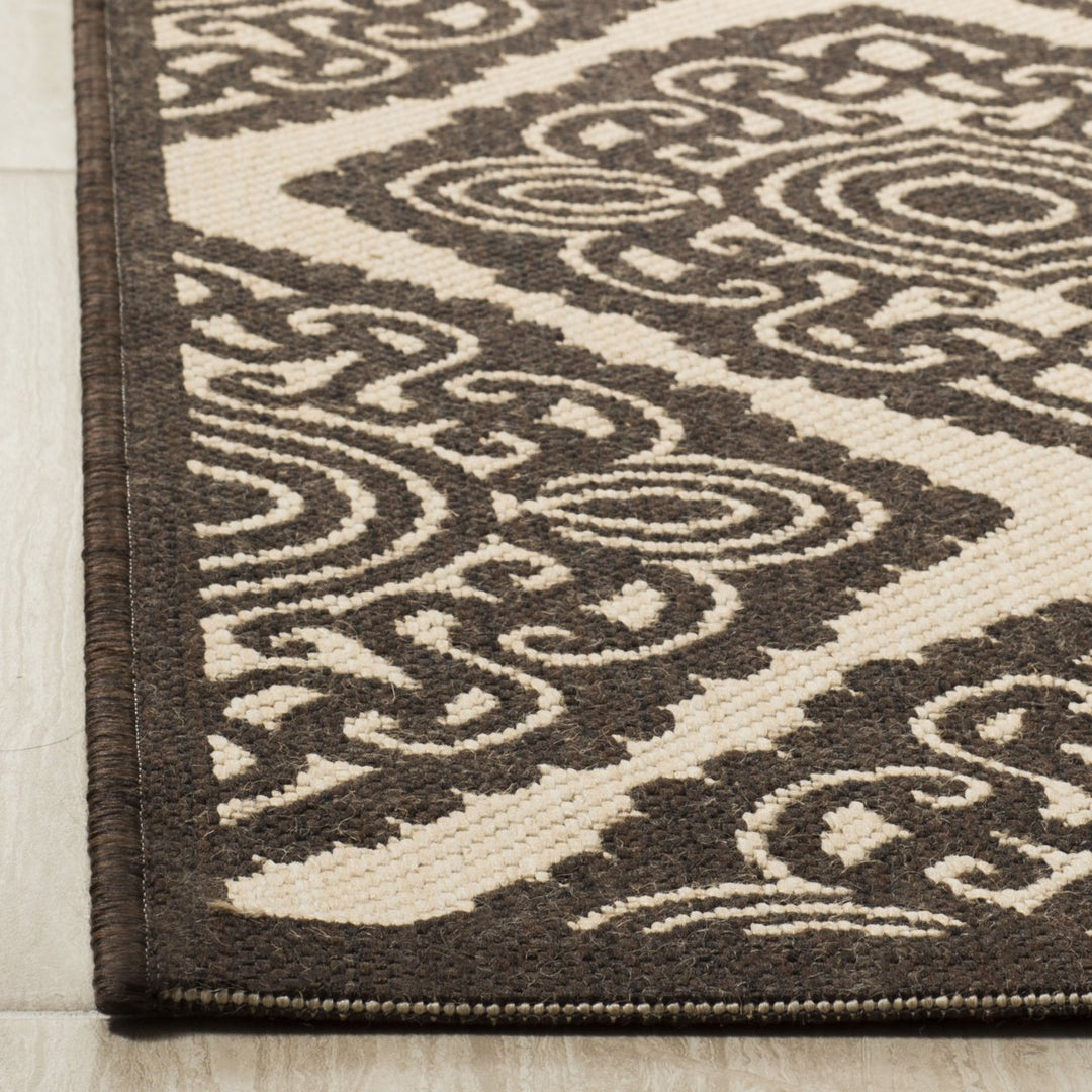 SAFAVIEH Indoor Outdoor LND132B Linden Natural / Brown Rug Image 8