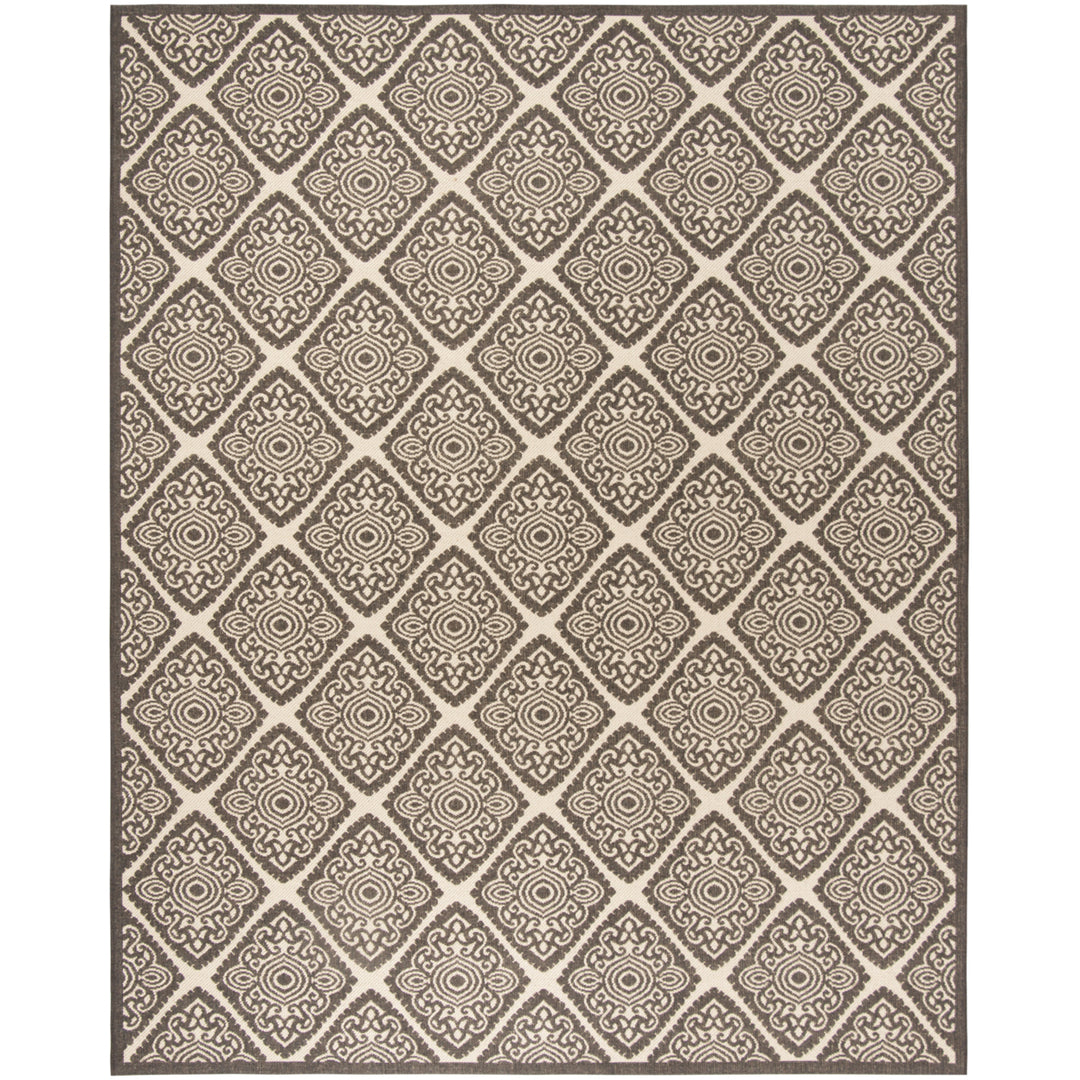 SAFAVIEH Outdoor LND132U Linden Collection Creme / Brown Rug Image 4