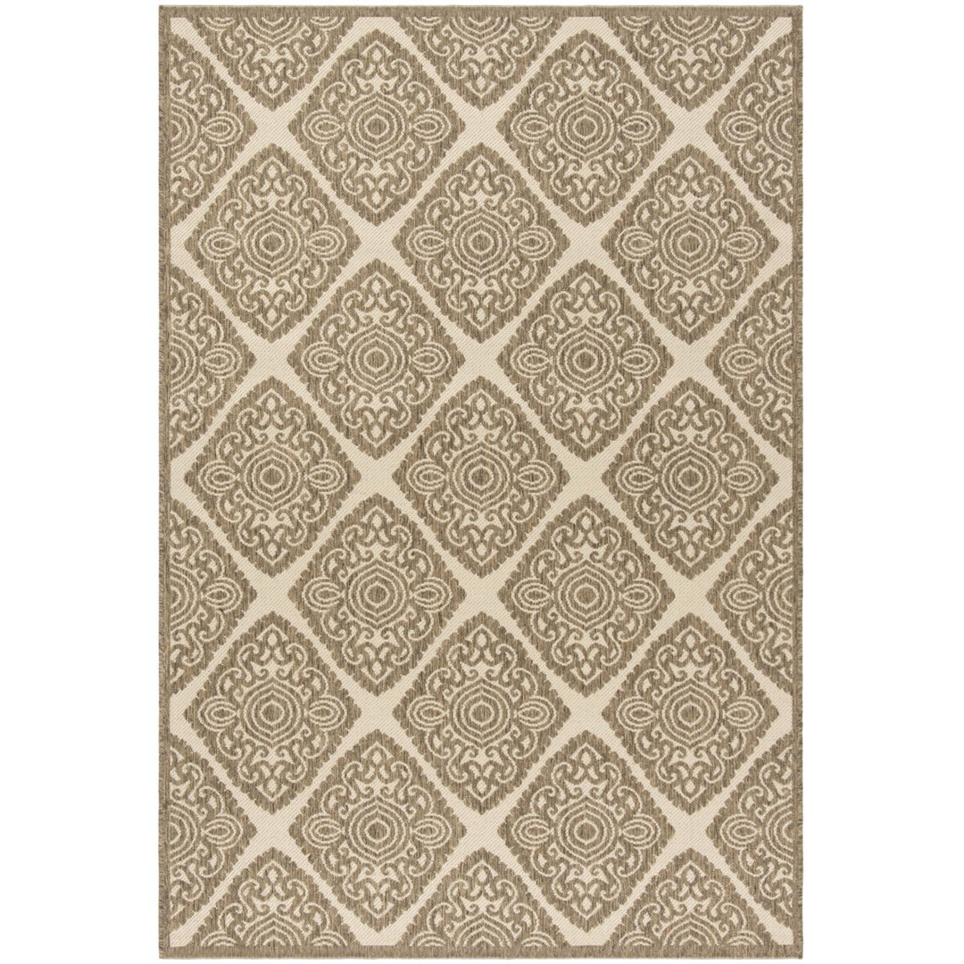 SAFAVIEH Outdoor LND132C Linden Collection Cream / Beige Rug Image 1