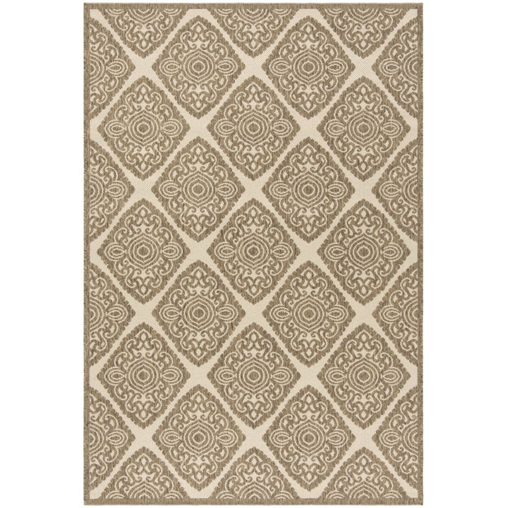 SAFAVIEH Outdoor LND132C Linden Collection Cream / Beige Rug Image 1