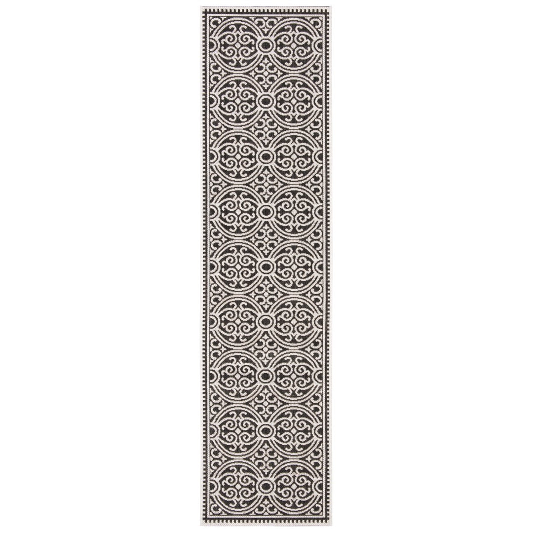 SAFAVIEH Outdoor LND134A Linden Light Grey / Charcoal Rug Image 2