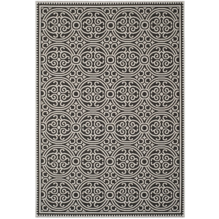 SAFAVIEH Outdoor LND134A Linden Light Grey / Charcoal Rug Image 6