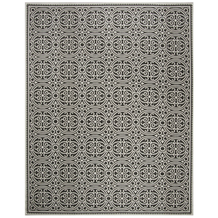 SAFAVIEH Outdoor LND134A Linden Light Grey / Charcoal Rug Image 7