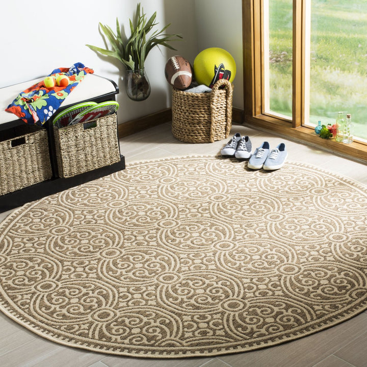 SAFAVIEH Outdoor LND134C Linden Collection Cream / Beige Rug Image 2