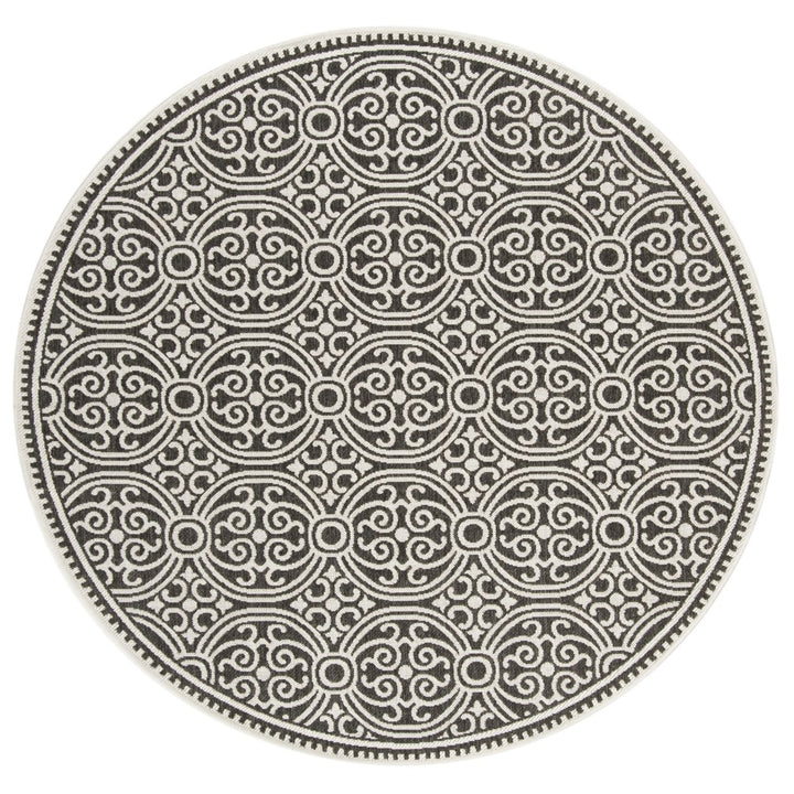 SAFAVIEH Outdoor LND134A Linden Light Grey / Charcoal Rug Image 8