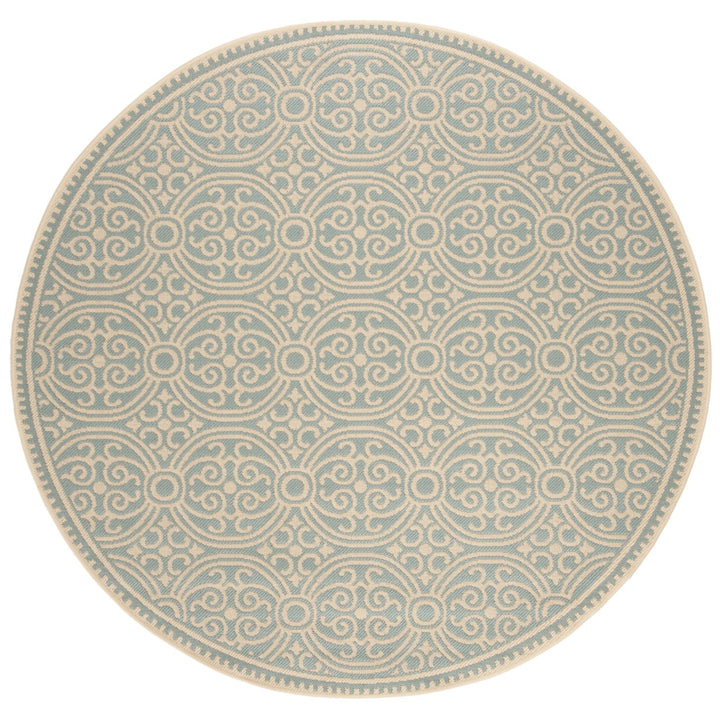 SAFAVIEH Outdoor LND134L Linden Collection Cream / Aqua Rug Image 5