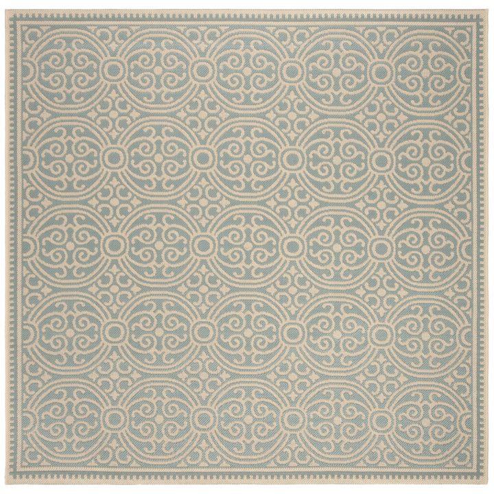 SAFAVIEH Outdoor LND134L Linden Collection Cream / Aqua Rug Image 7