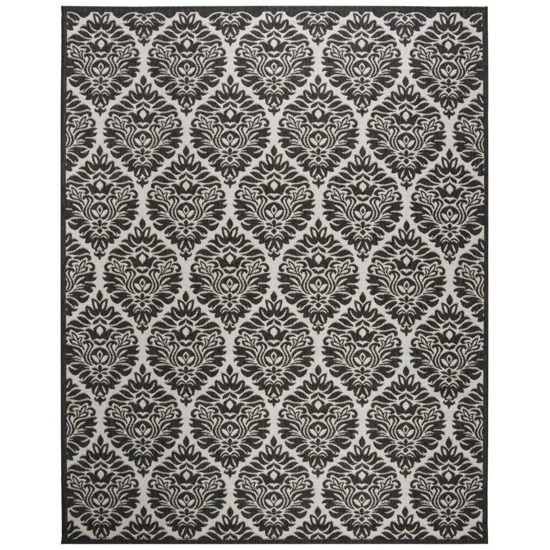 SAFAVIEH Outdoor LND135A Linden Light Grey / Charcoal Rug Image 4