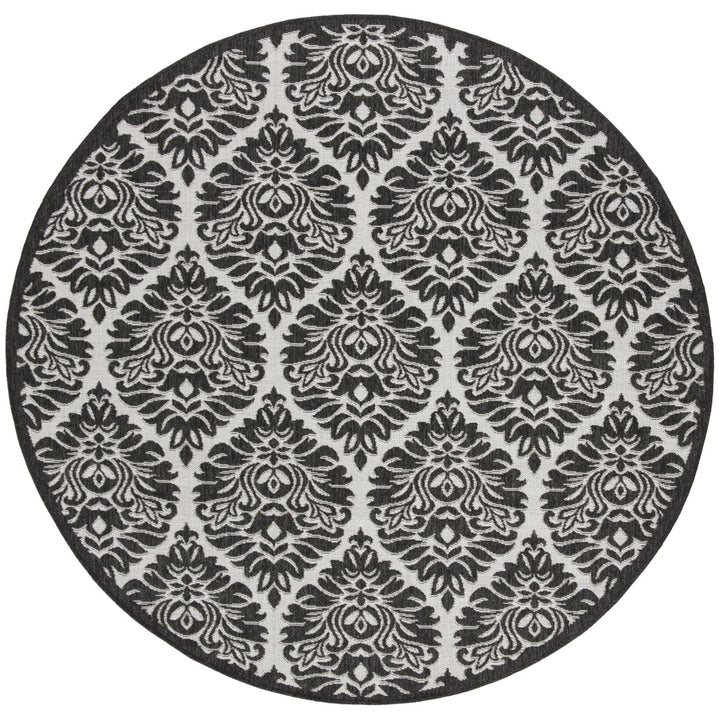 SAFAVIEH Outdoor LND135A Linden Light Grey / Charcoal Rug Image 5