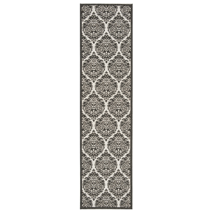 SAFAVIEH Outdoor LND135A Linden Light Grey / Charcoal Rug Image 6