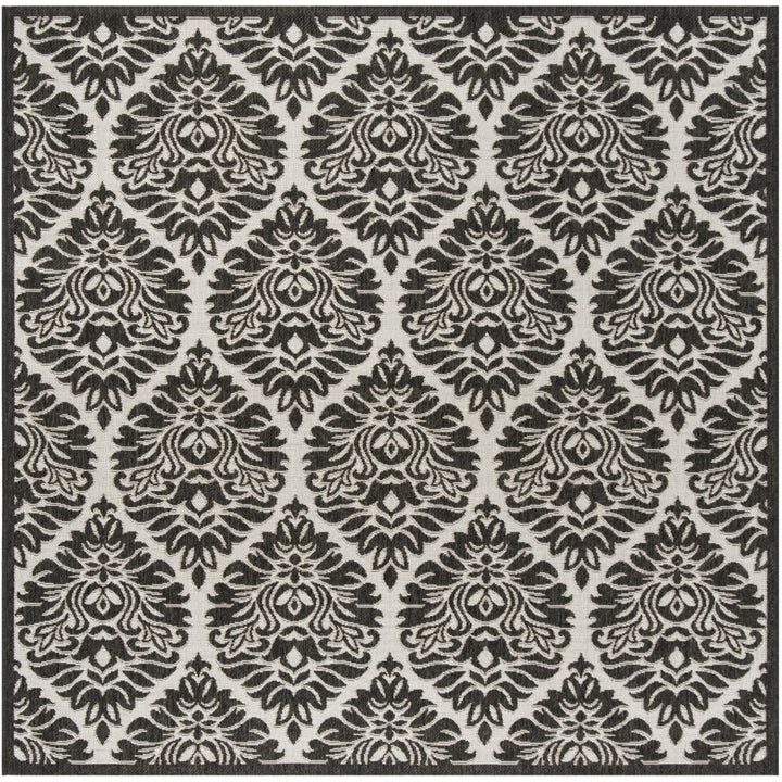 SAFAVIEH Outdoor LND135A Linden Light Grey / Charcoal Rug Image 1