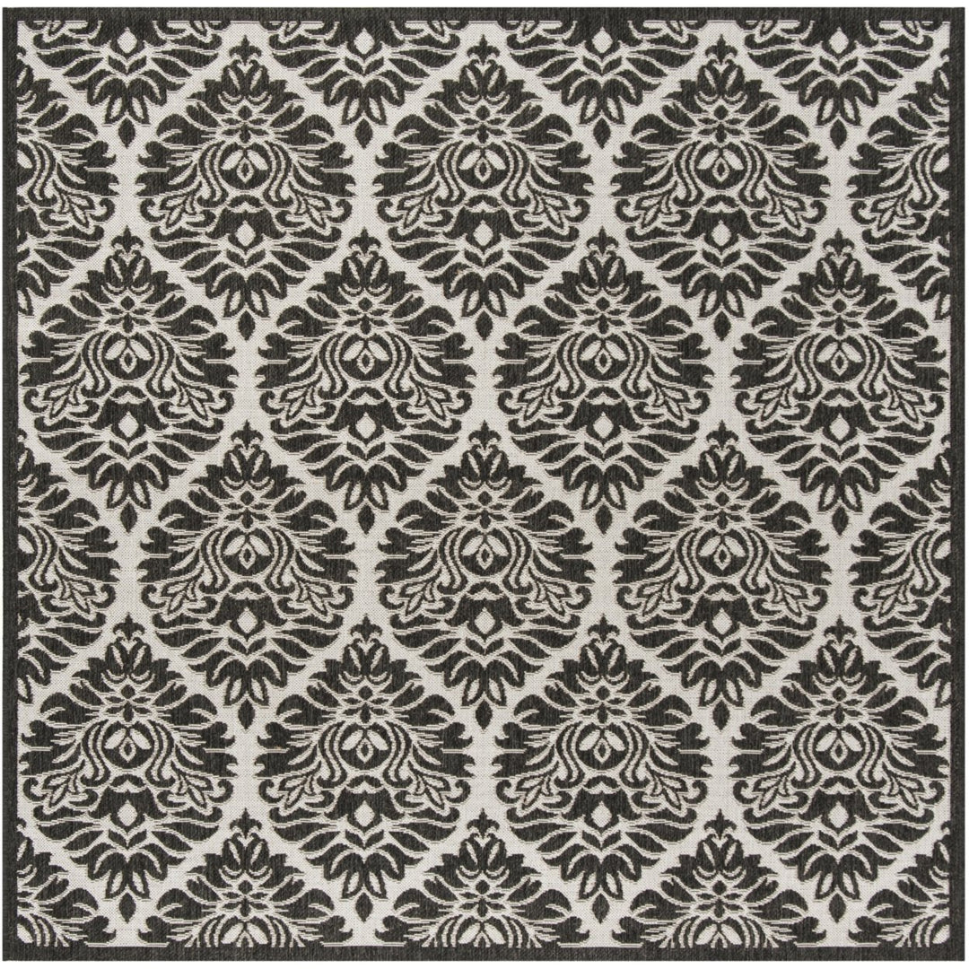 SAFAVIEH Outdoor LND135A Linden Light Grey / Charcoal Rug Image 1