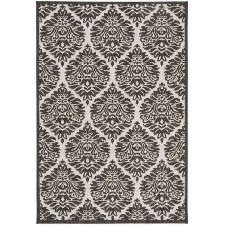 SAFAVIEH Outdoor LND135A Linden Light Grey / Charcoal Rug Image 10