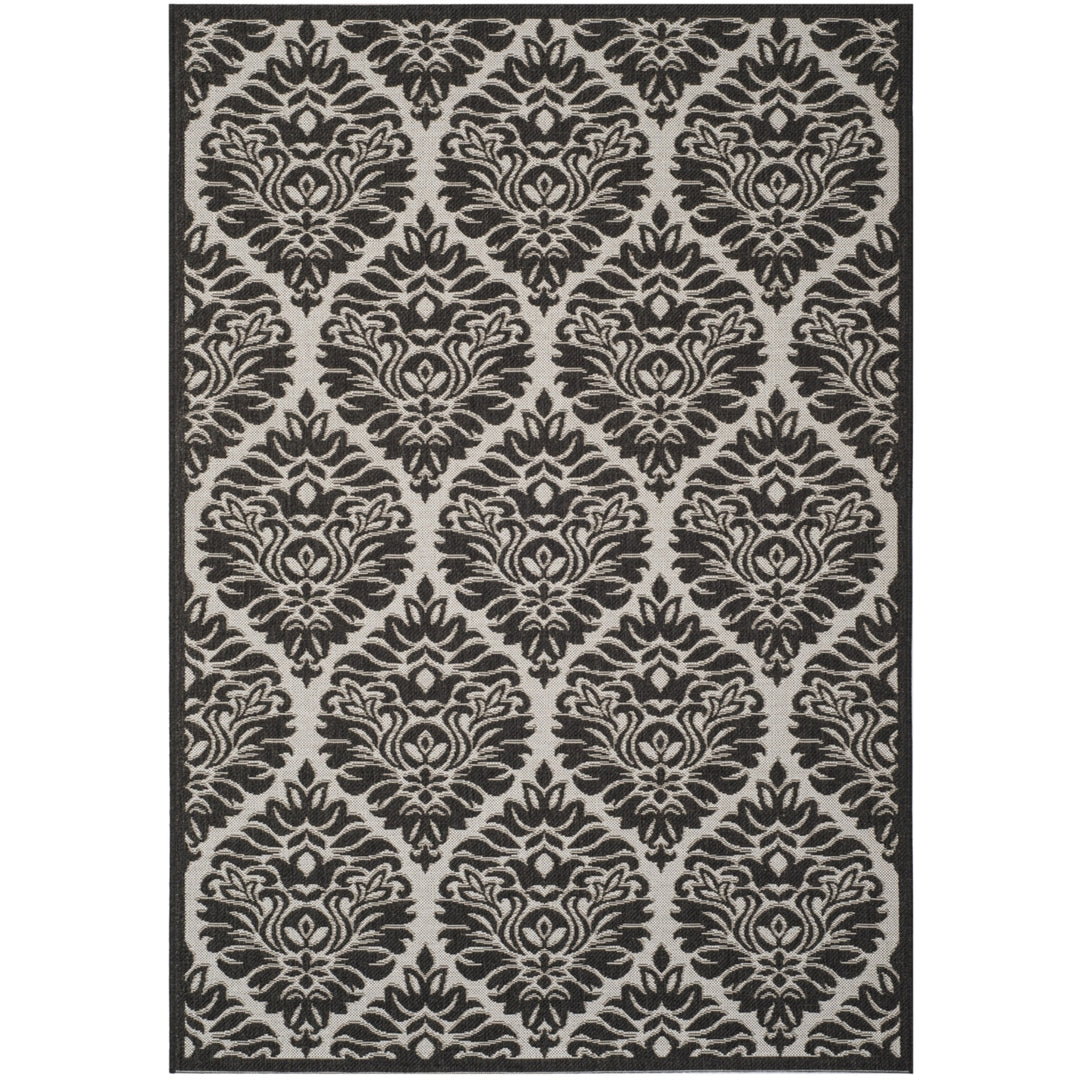 SAFAVIEH Outdoor LND135A Linden Light Grey / Charcoal Rug Image 11