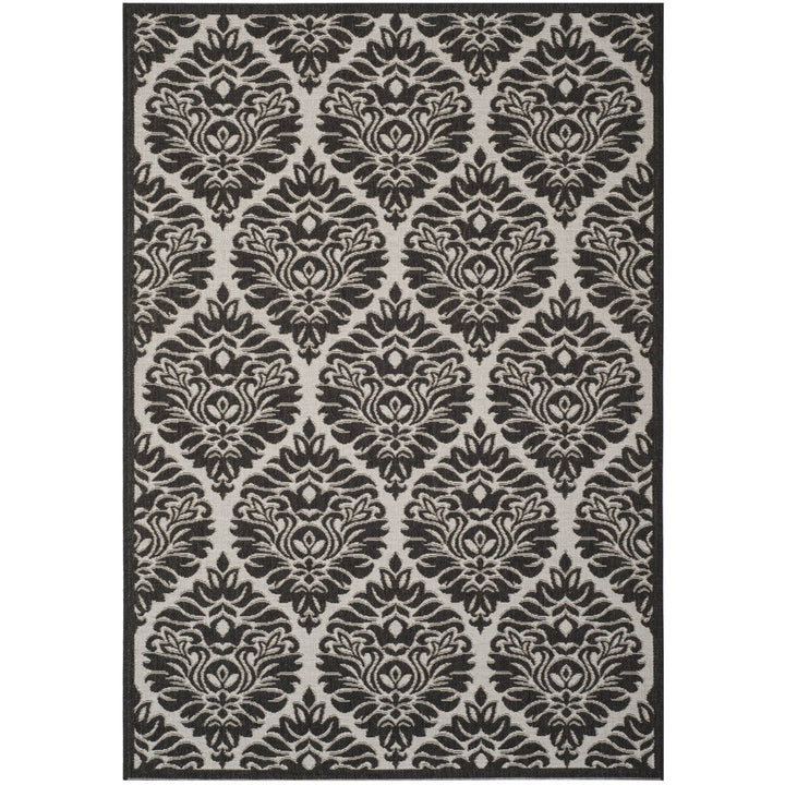 SAFAVIEH Outdoor LND135A Linden Light Grey / Charcoal Rug Image 1