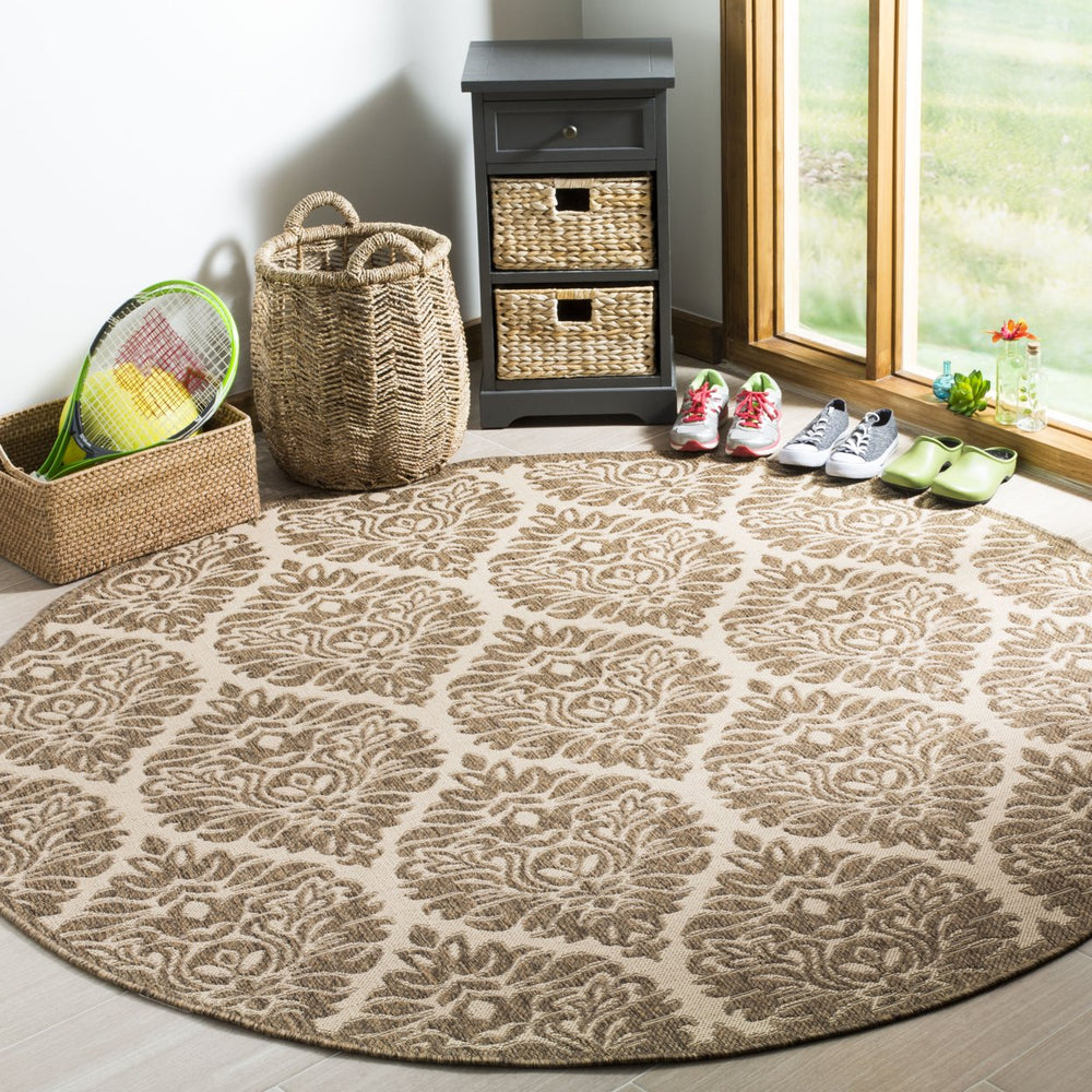 SAFAVIEH Outdoor LND135C Linden Collection Cream / Beige Rug Image 2