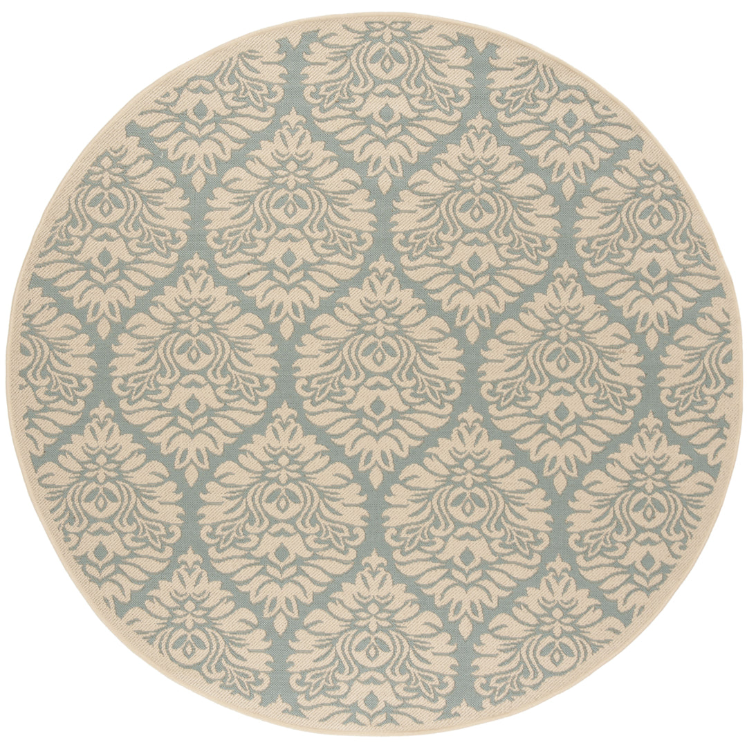 SAFAVIEH Outdoor LND135K Linden Collection Aqua / Cream Rug Image 5