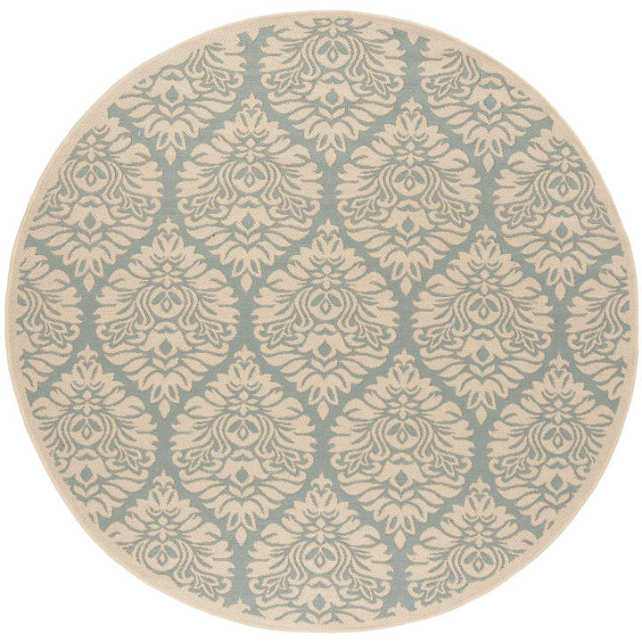 SAFAVIEH Outdoor LND135K Linden Collection Aqua / Cream Rug Image 5