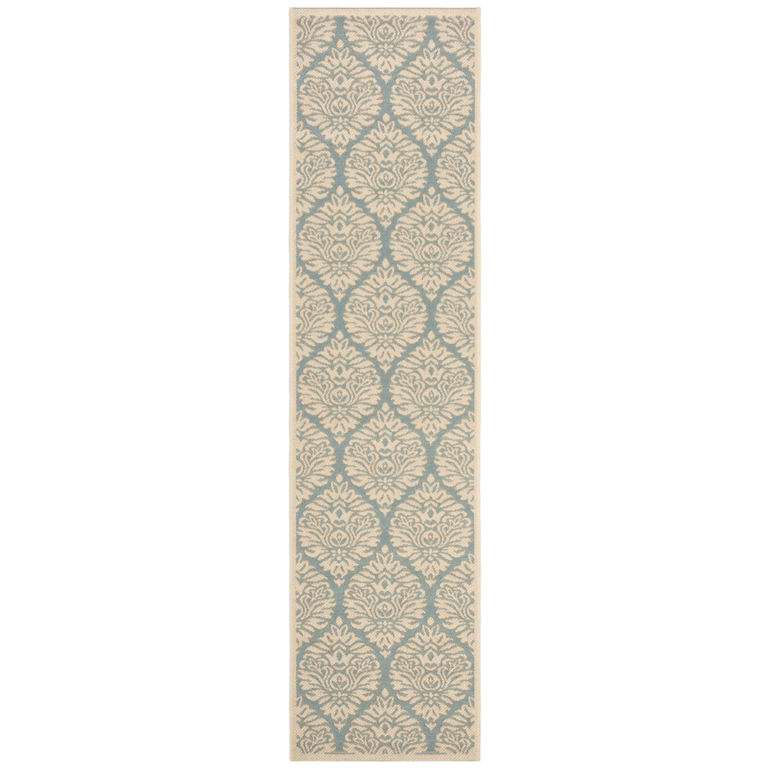 SAFAVIEH Outdoor LND135K Linden Collection Aqua / Cream Rug Image 6