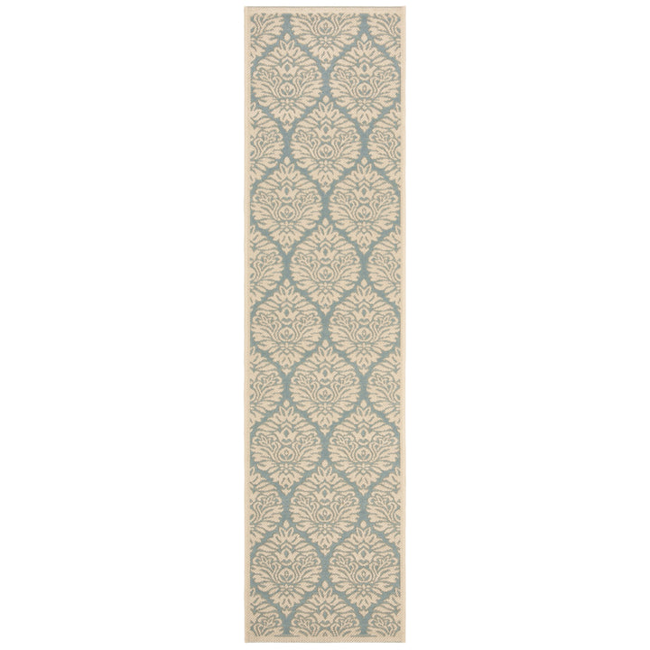 SAFAVIEH Outdoor LND135K Linden Collection Aqua / Cream Rug Image 6