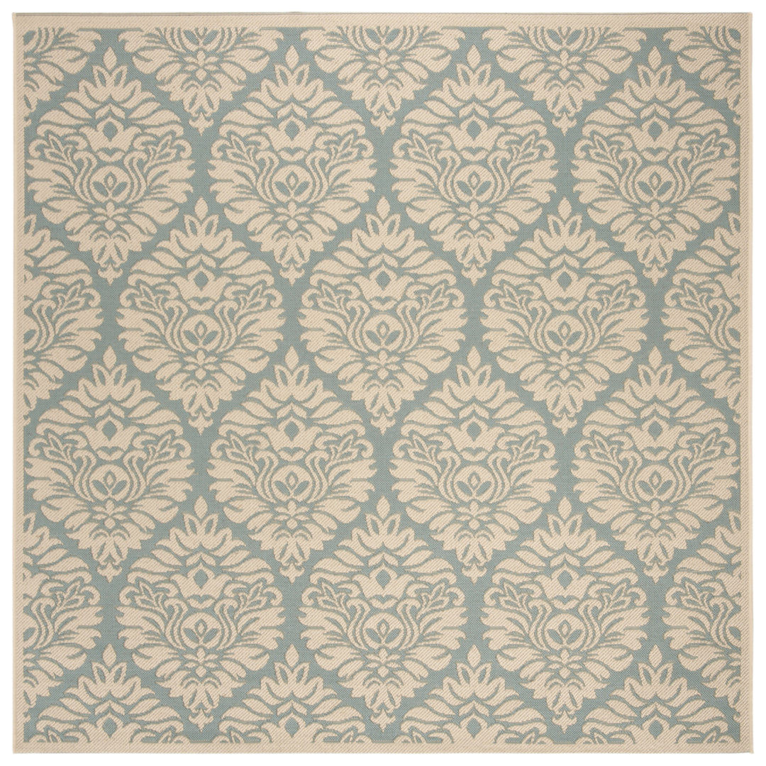 SAFAVIEH Outdoor LND135K Linden Collection Aqua / Cream Rug Image 7