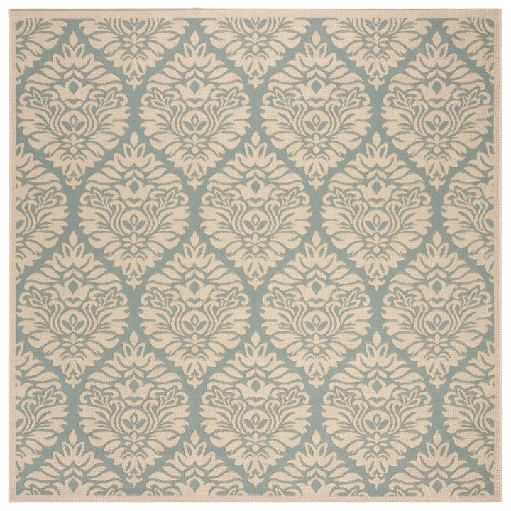 SAFAVIEH Outdoor LND135K Linden Collection Aqua / Cream Rug Image 7