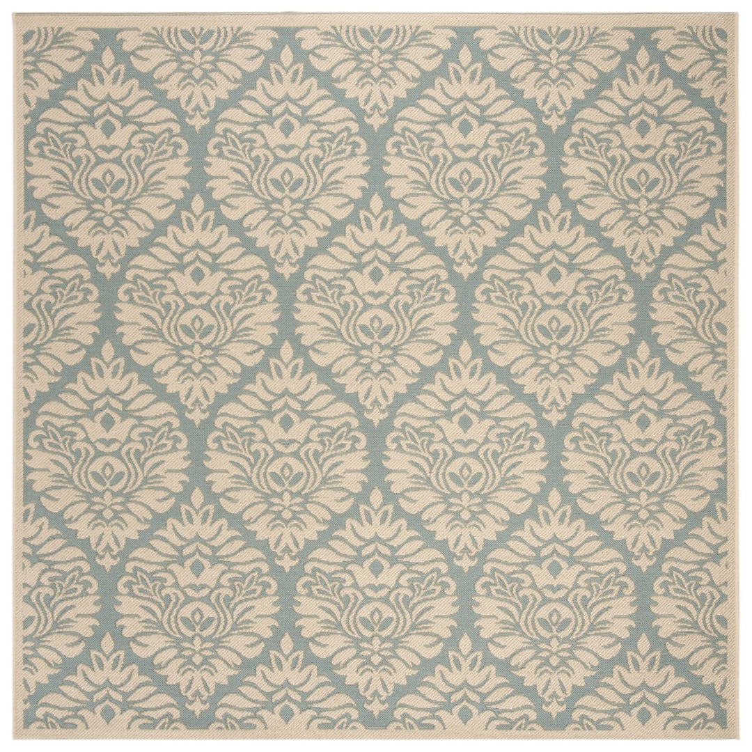 SAFAVIEH Outdoor LND135K Linden Collection Aqua / Cream Rug Image 1