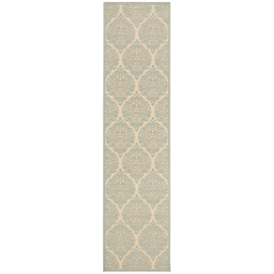 SAFAVIEH Outdoor LND135L Linden Collection Cream / Aqua Rug Image 6