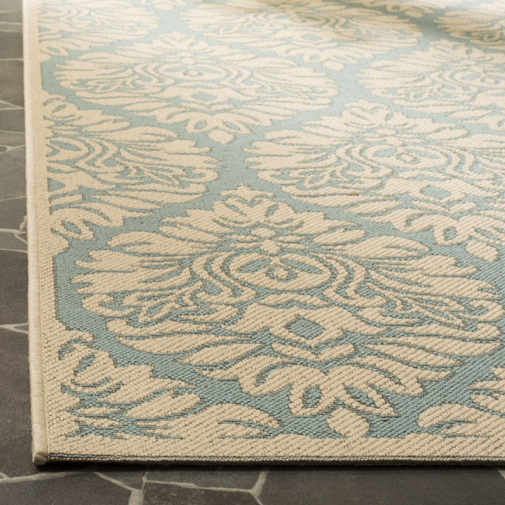 SAFAVIEH Outdoor LND135K Linden Collection Aqua / Cream Rug Image 8