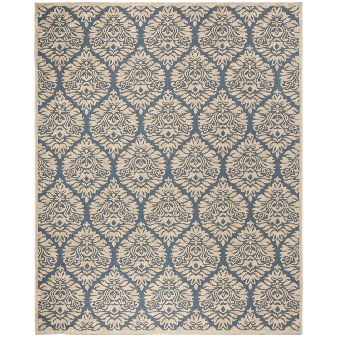 SAFAVIEH Outdoor LND135M Linden Collection Blue / Creme Rug Image 4