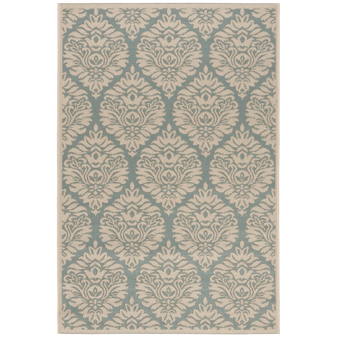 SAFAVIEH Outdoor LND135K Linden Collection Aqua / Cream Rug Image 10