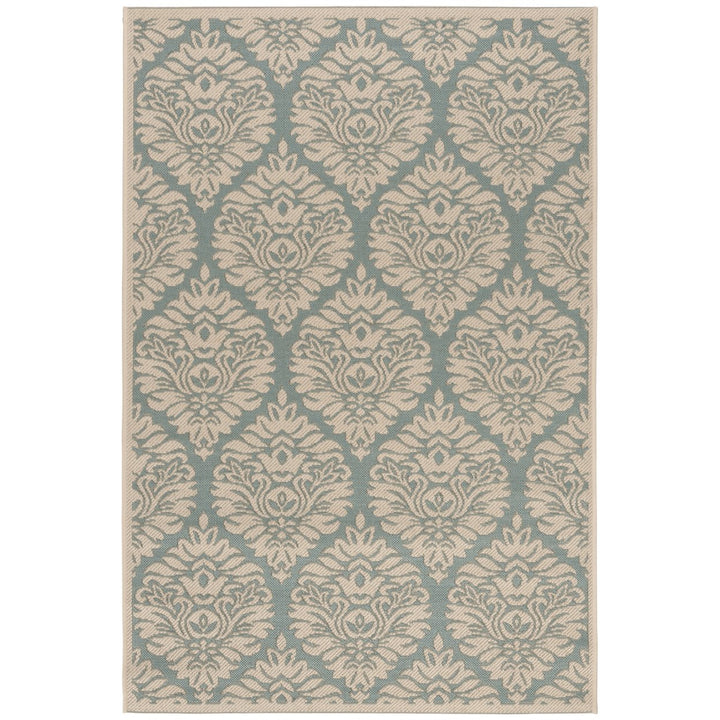 SAFAVIEH Outdoor LND135K Linden Collection Aqua / Cream Rug Image 10