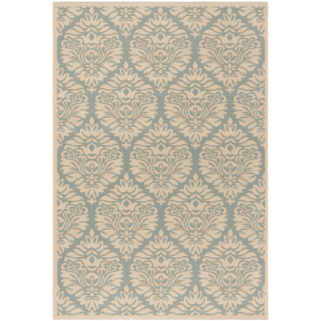 SAFAVIEH Outdoor LND135K Linden Collection Aqua / Cream Rug Image 11