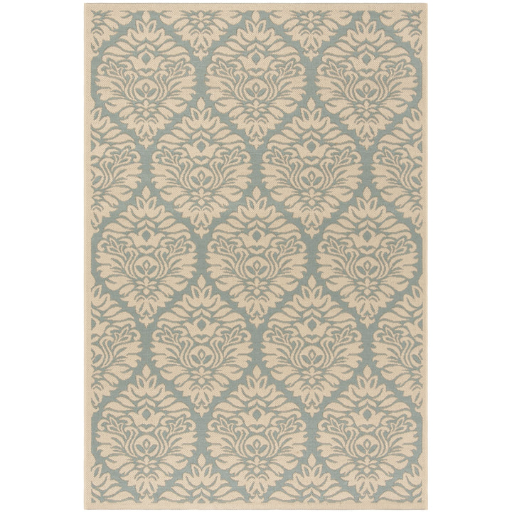 SAFAVIEH Outdoor LND135K Linden Collection Aqua / Cream Rug Image 11