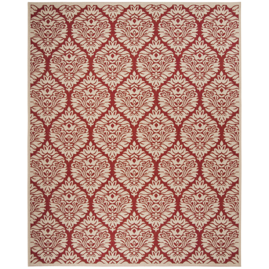 SAFAVIEH Outdoor LND135Q Linden Collection Red / Creme Rug Image 4