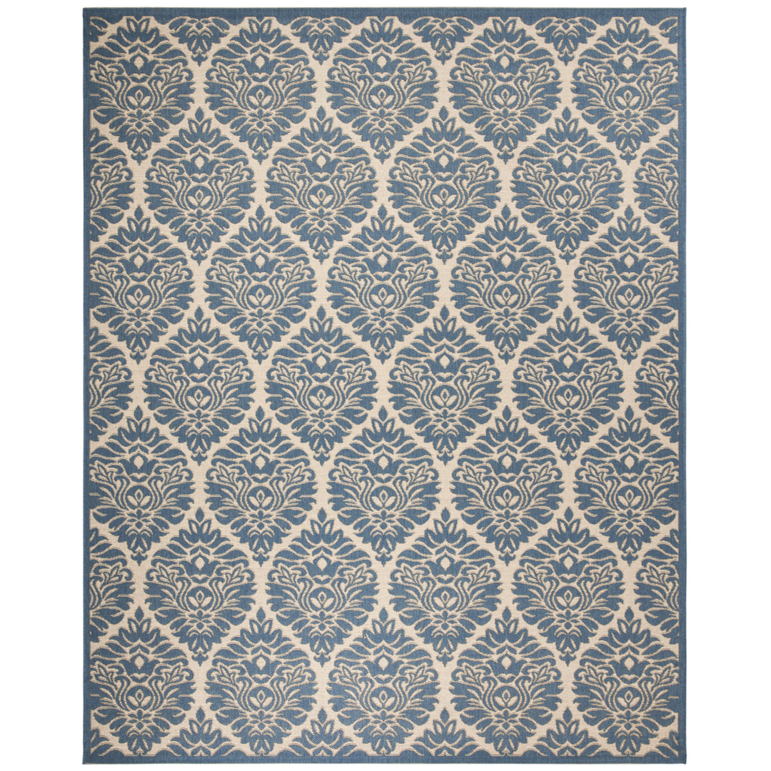 SAFAVIEH Outdoor LND135N Linden Collection Cream / Blue Rug Image 4