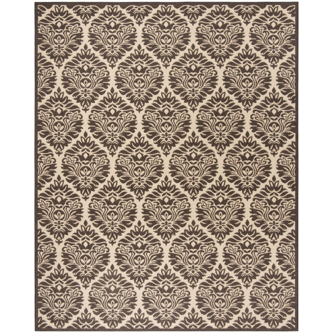 SAFAVIEH Outdoor LND135U Linden Collection Creme / Brown Rug Image 4