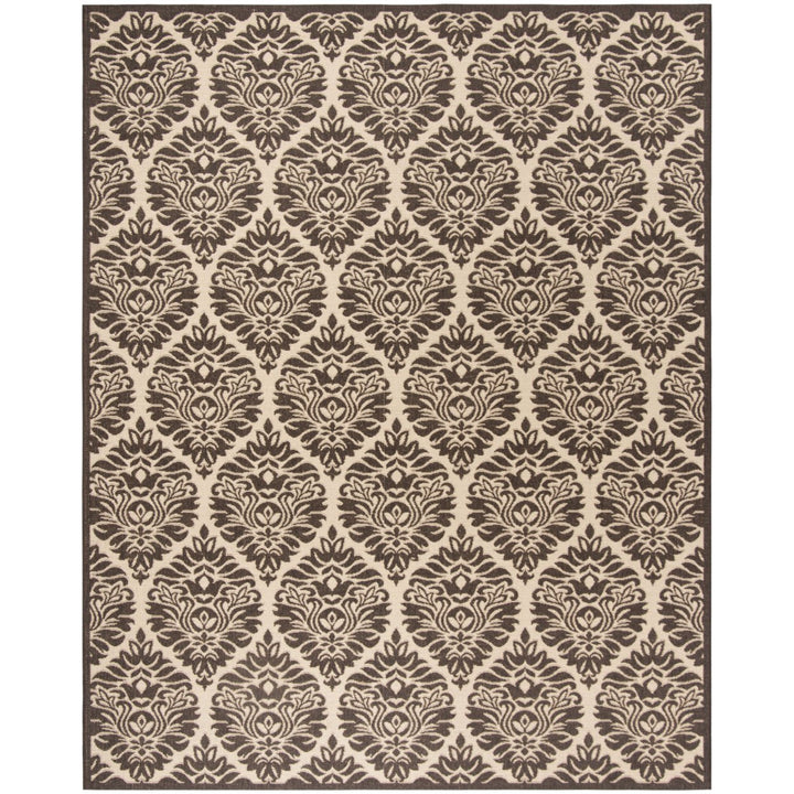 SAFAVIEH Outdoor LND135U Linden Collection Creme / Brown Rug Image 4