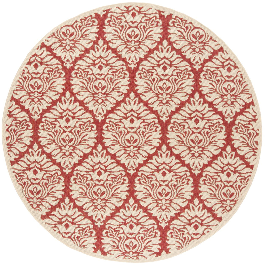 SAFAVIEH Outdoor LND135Q Linden Collection Red / Creme Rug Image 5