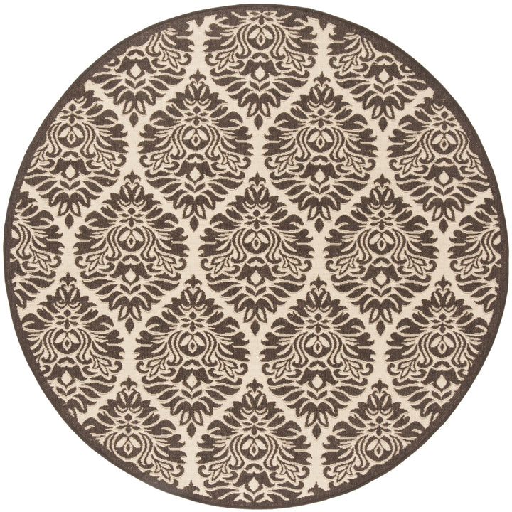 SAFAVIEH Outdoor LND135U Linden Collection Creme / Brown Rug Image 5