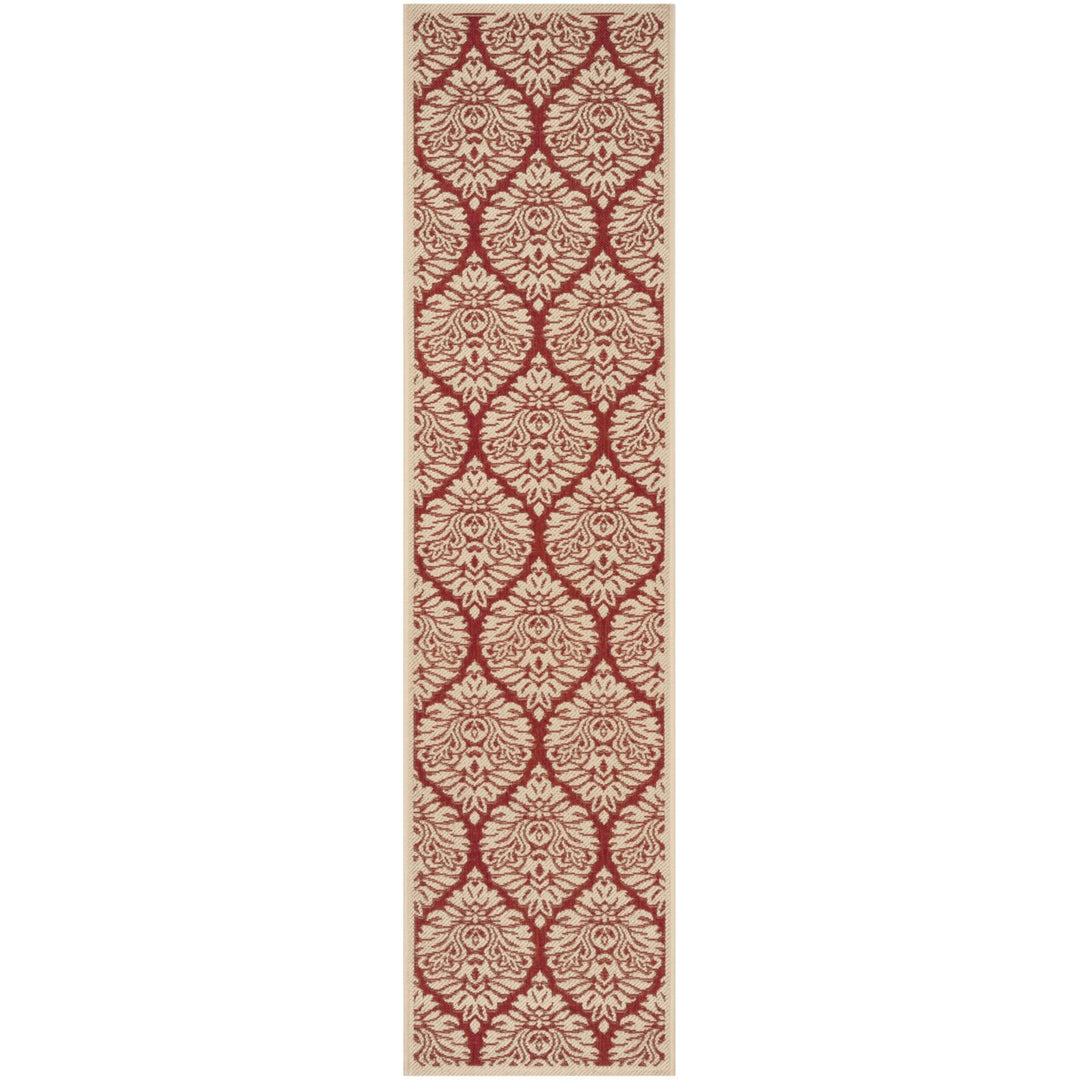 SAFAVIEH Outdoor LND135Q Linden Collection Red / Creme Rug Image 6