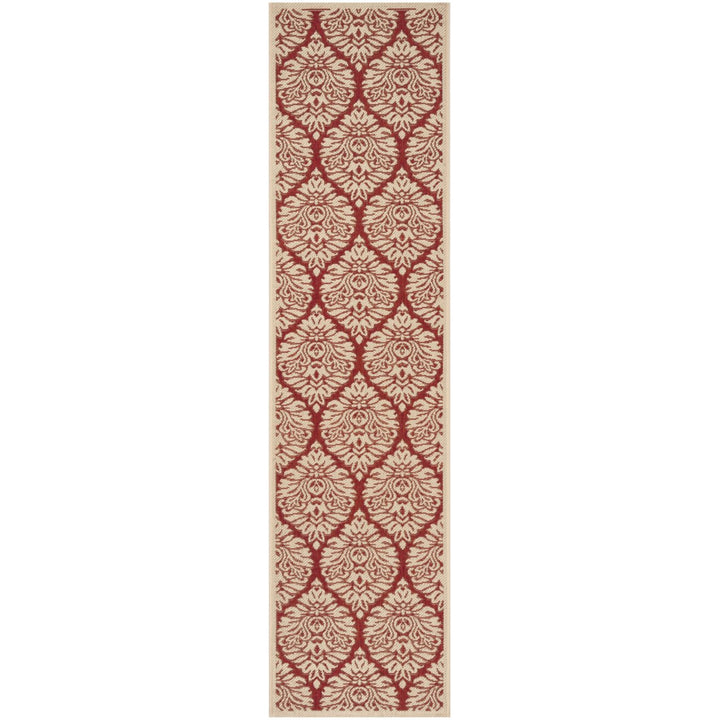 SAFAVIEH Outdoor LND135Q Linden Collection Red / Creme Rug Image 6