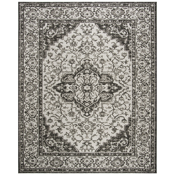 SAFAVIEH Outdoor LND137A Linden Light Grey / Charcoal Rug Image 4