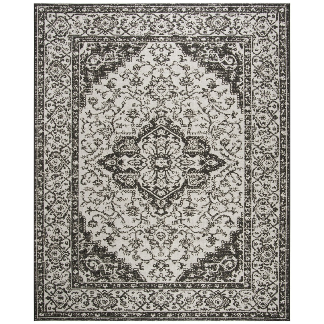 SAFAVIEH Outdoor LND137A Linden Light Grey / Charcoal Rug Image 1