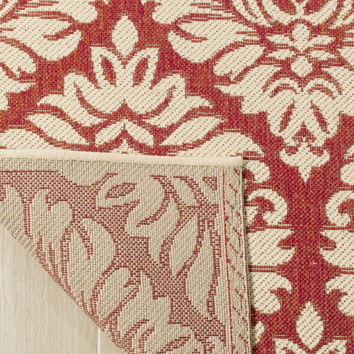 SAFAVIEH Outdoor LND135Q Linden Collection Red / Creme Rug Image 9