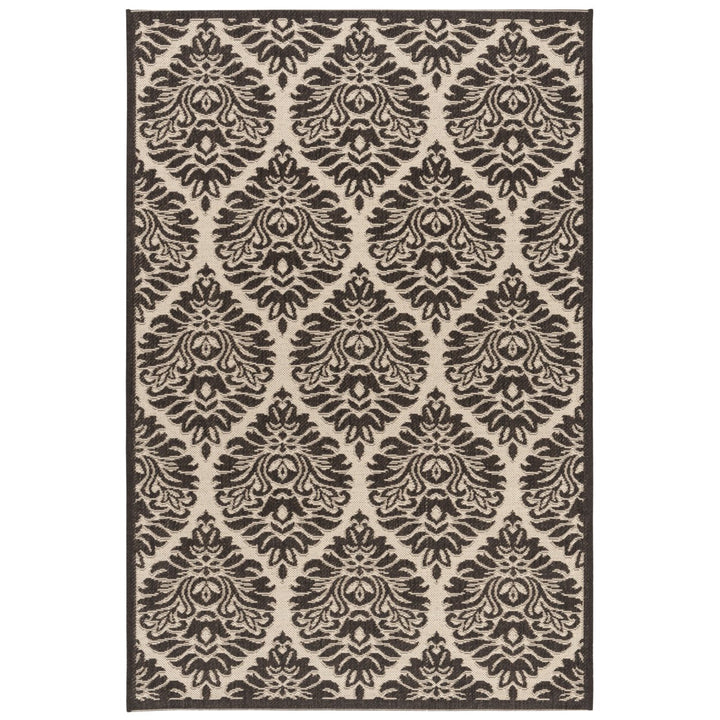 SAFAVIEH Outdoor LND135U Linden Collection Creme / Brown Rug Image 9