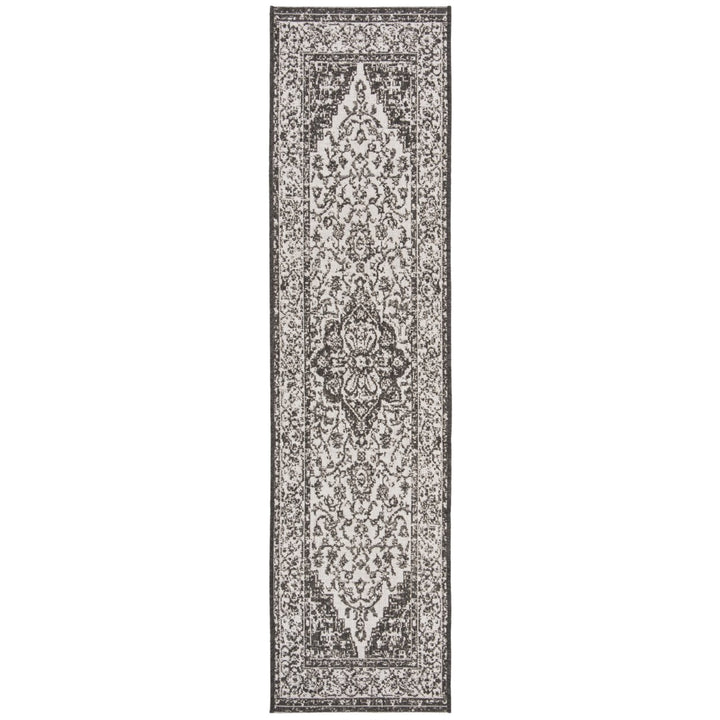 SAFAVIEH Outdoor LND137A Linden Light Grey / Charcoal Rug Image 1