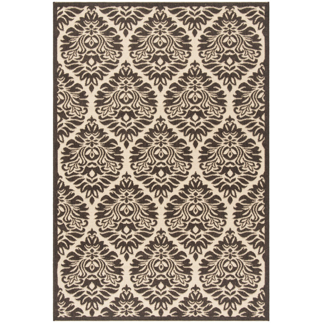 SAFAVIEH Outdoor LND135U Linden Collection Creme / Brown Rug Image 10